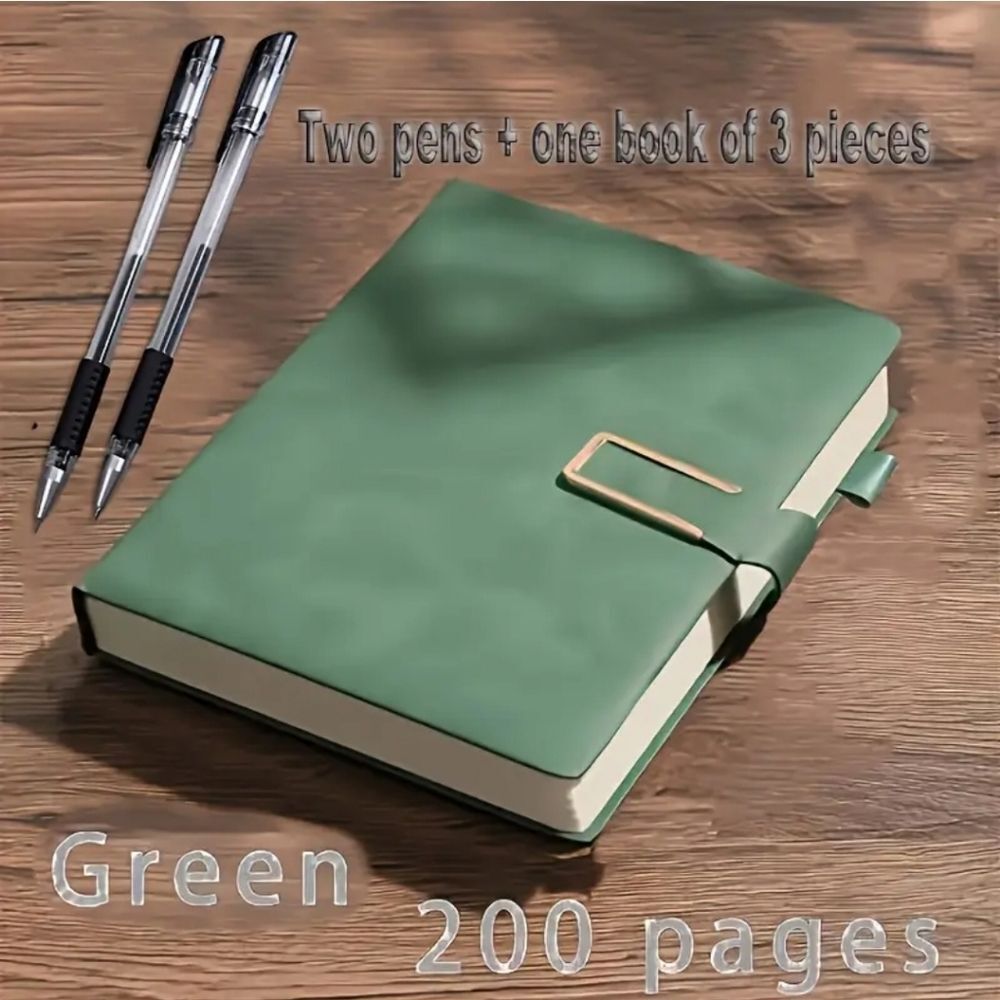Green journal faux leather A5 Notebook with Soft Cover
